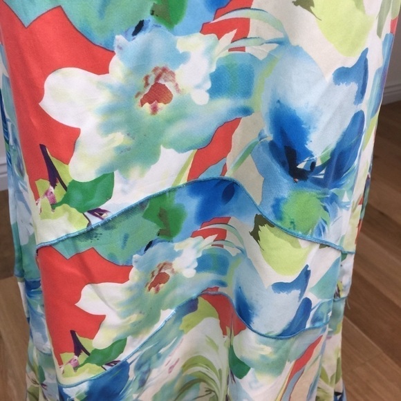Sundance 100% Silk Floral Midi Dress Size 10 - Picture 3 of 4